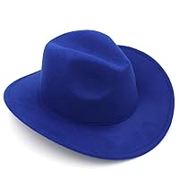 Kids Boys Girls Felt Cowboy Hat Wool Blend Children Western Cowgirl Cap (Blue), 3-8 Years old