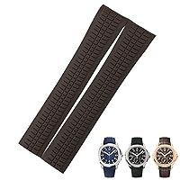 Rubber Strap Metal Pin 21mm Watch Band Fit For PATEK 5167A 5167R AQUANAUT Philippe PP Brown Waterproof Bracelets