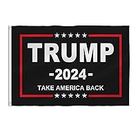 TRUMP 2024 TAKE AMERICA BACK Flag, American Presidential Election Donald Trump Small Flag, Indoor Outdoor Decoration Banner, Black (2x3ft)