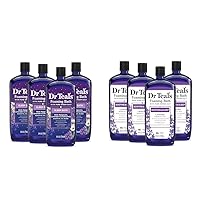 Dr Teal's Foaming Bath Bundles with Pure Epsom Salt, Sleep Blend with Melatonin, Lavender & Chamomile Essential Oils, 34 fl oz (Pack of 4) and Soothe & Sleep with Lavender, 34 fl oz (Pack of 4)