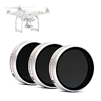 3 Pack MRC ND4/CPL, ND8/CPL, ND16/CPL Filter for DJI Phantom 4 Pro/Advanced, AGC Optics, Weather-Sealed, Ultra Slim, Multi-Resistant Coated Filter with Lens Cloth