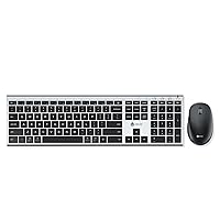 Bluetooth Keyboard and Mouse, Rechargeable Wireless Keyboard and Mouse Combo with Numeric Keypad, Ultra-Slim Full Size Multi-Device Keyboard for Mac, iPad, MacBook, iPhone, Android, Windows