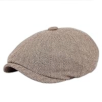 Men's 8 Panel Newsboy Cap Cotton Gatsby Ivy Golf Adjustable Flat Caps Driver's Hat