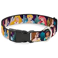 Plastic Clip Collar - Disney Princess Poses/Castle Silhouettes Purples/Multi Color - 1.5