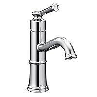 Moen Belfield Chrome One-Handle Bathroom Sink Faucet with Drain Assembly and Optional Deckplate, 6402