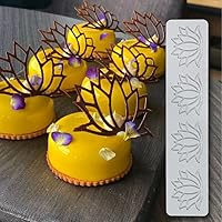 Silicone Lace Mold, Lotus Flower Embossing Lace Molds Cake Lace impression for cupcake Decorating Flower fondant lace mat Sugar Craft decorations (F_11.08 * 2.32 * 0.1inch)