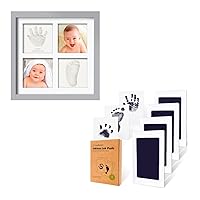 KeaBabies Baby Hand and Footprint Kit and Inkless Hand And Footprint Kit - Baby Footprint Kit, 4-Pack Ink Pad for Baby Hand and Footprints, Baby Hand & Footprint Makers, Dog Paw Print Kit