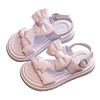 Toddler Shoes Girls Bow Princess Shoes Summer Flat Shoes for Toddler Little Child Big Kids Size 3 Sandals