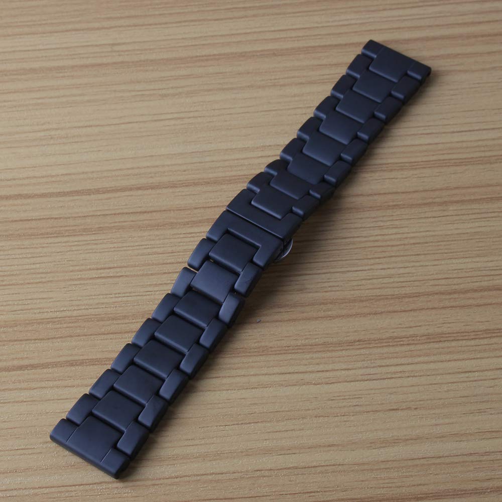 Replacement Watchband Ceramic Black Matte Polished Watch Strap Bracelet 22mm Longer for Men Wrist Bands New