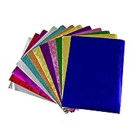 Hygloss Products Embossed Metallic Foil Paper for Arts & Crafts, Scrapbooking, Card Making, Assorted Colors & Designs, 8.5x10-Inch, 30Pack