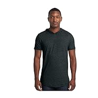 Next Level Unisex Mock Twist Short Sleeve Hoody T-Shirt 3XL BLACK