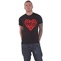 Nirvana T Shirt Poppy Heart Band Logo Official Unisex Black