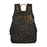 Black And Gold Wallpaper Print Large-Capacity Backpack, Simple And Lightweight Casual Backpack, Travel Backpacks