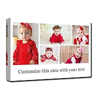 CXHOSTENT Collage Canvas Prints with Your Photos Personalized Multi Pictures for Wall Customized Collage Photo Canvas Wall Art For Home Decor Framed (Custom-A9, 12.00
