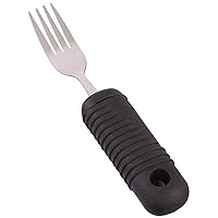 Sammons Preston 61234 Sure Grip Stainless Steel Dinner Fork with Thick Rubber Handle, 8