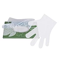 100% Compostable Gloves Disposable Latex Free [One Size Fit Most, 100CT] Food Service Disposable Gloves, Food Prep Cooking Gloves, Eco-Friendly, by Earth's Natural Alternative,Off-white
