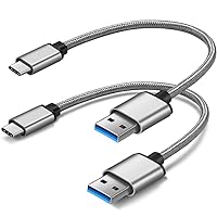 Short USB C Cable 1ft, BEST4ONE USB3.0 to Type C Cable Nylon Braided Fast Charger Cord for Samsung Galaxy S20/S10 S9/S8 Plus Note 8/9/10, LG G6 G5 V20 V30, Google Pixel 2/3, Moto Z/Z2 Force [2-Pack]