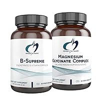 Designs for Health Magnesium Glycinate Complex (60 Capsules) & B-Supreme (60 Capsules) Bundle - B Vitamin Complex with High Absorption Magnesium Supplement