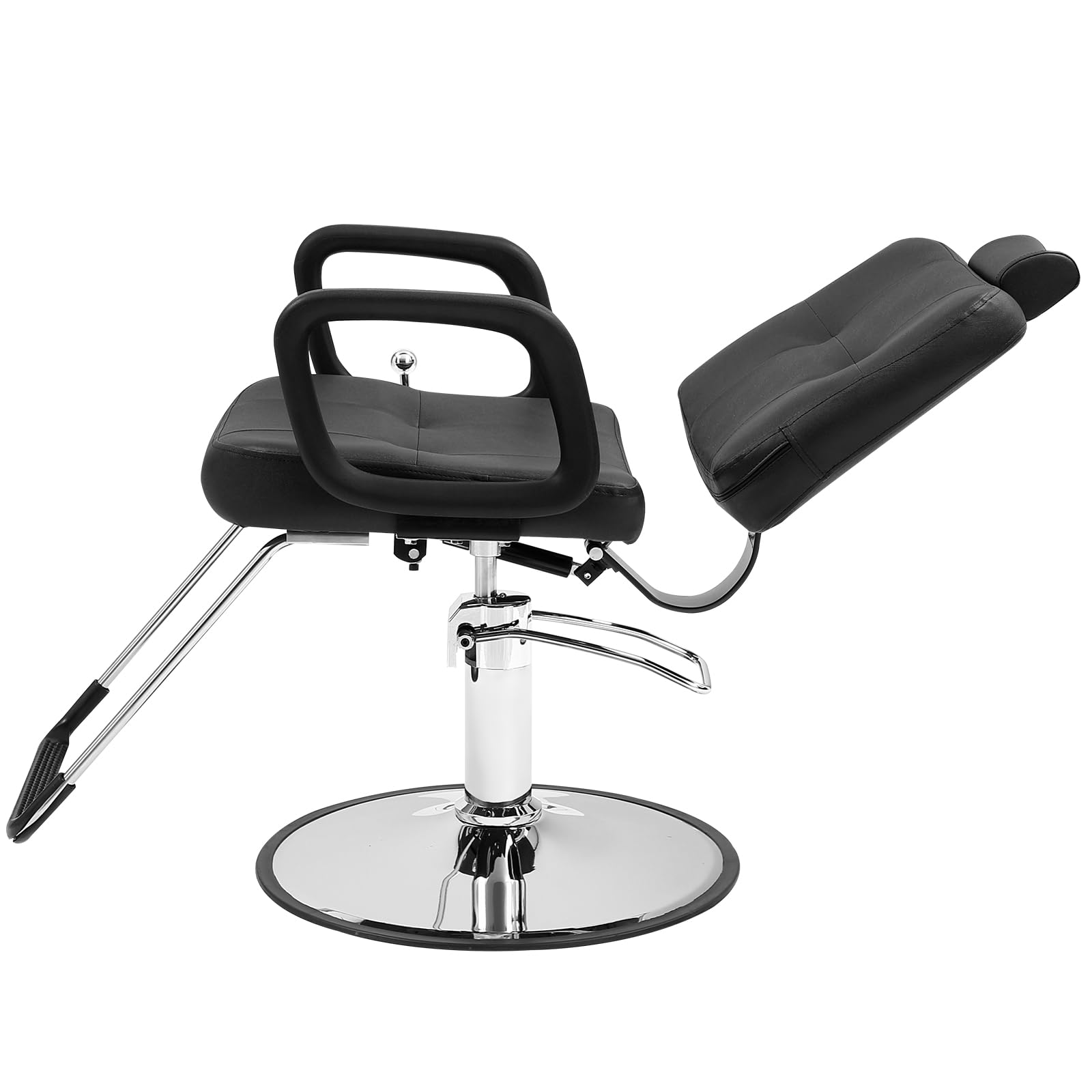 VEVOR Hydraulic Barber Hair Stylist, 360 Degrees Swivel 90°-125° Reclining Salon Chair for Beauty Spa Shampoo, Max Load Weight 330 lbs, Black