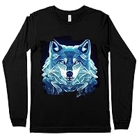 Wolf Graphic Long Sleeve T-Shirt - Animal T-Shirt - Printed Long Sleeve Tee Shirt