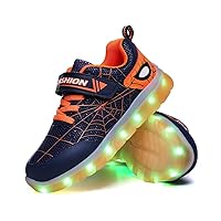 Kids Light Up Shoes Led Flash Sneakers with Spider Upper USB Charge for Boys Girls Toddles Best Gift for Birthday Thanksgiving Christmas Day