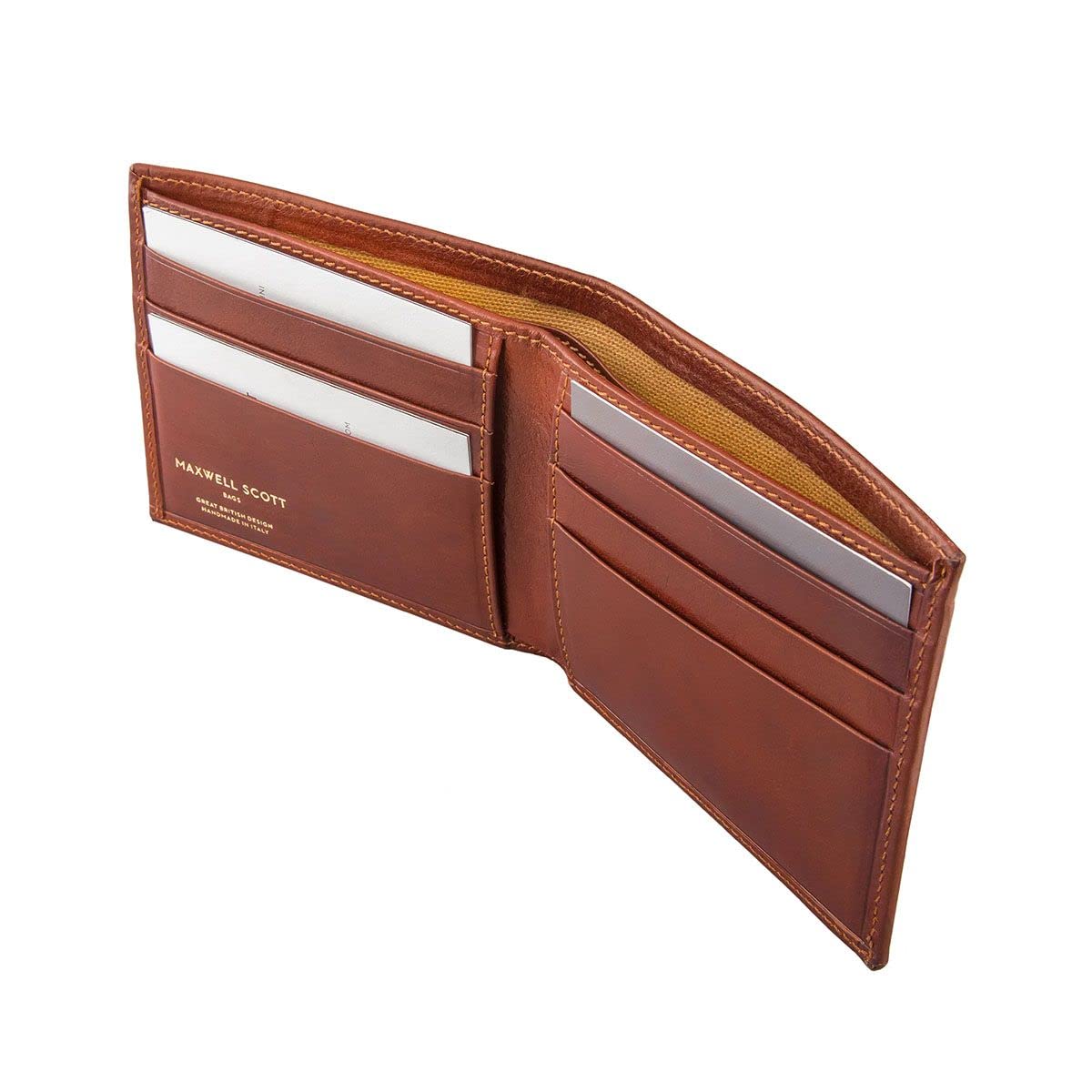 Maxwell Scott - Personalized Luxury Leather RFID Billfold Wallet for Men - The Vittore RFID - Chestnut Tan