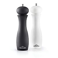 Napoleon Salt & Pepper Grinder Set - BBQ Grill Accessories, Two Piece Set, Matte Black Pepper Grinder, Matte White Salt Grinder, Soft Grip Surface, Ceramic Grinder Mechanism 10 inches tall