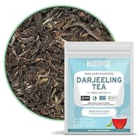 HANDPICK, Darjeeling Tea Loose Leaf (85g/3oz) +40 Cups | Non-GMO, Med Caffeinated, Pure Darjeeling Black Tea Loose Leaf | Resealable Ziplock Pouch