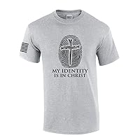 My Identity is in Christ Nail Cross Fingerprint Mens Christian Short Sleeve T-Shirt Graphic Tee