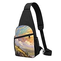 Sling Bag Crossbody for Women Fanny Pack Colors of The Wind Chest Bag Daypack for Hiking Travel Waist Bag