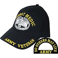 Eagle Emblems Mens Combat Medic Embroidered Ball Cap Adjustable Black