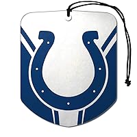 FANMATS 61572 NFL Indianapolis Colts Hanging Car Air Freshener, 2 Pack, Black Ice Scent, Odor Eliminator, Shield Design with Team Logo