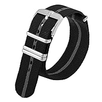 Luminox Men's Black & Gray 22mm Webbing Nylon Strap Stainless Steel 4 loops Watch Band