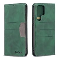 XYX Wallet Case for Samsung S22 Ultra, Spell Color PU Leather Case Flip Folio Cover with Hidden Magnetic Closure for Galaxy S22 Ultra 5G, Green