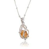 Cute Raw Gemstone Necklace Locket Cages in Bright Silver for DIY Necklace Jewelry 925 Sterling Silver Cage Pendant