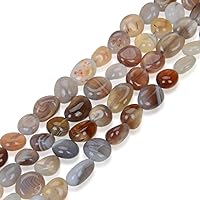 1 Strand Adabele Natural Brown Botswana Agate Healing Gemstone Loose Beads 8mm to 10mm Free Form Oval Tumbled Pebble Stone Beads 15 inch for Jewelry Making GZ12-26