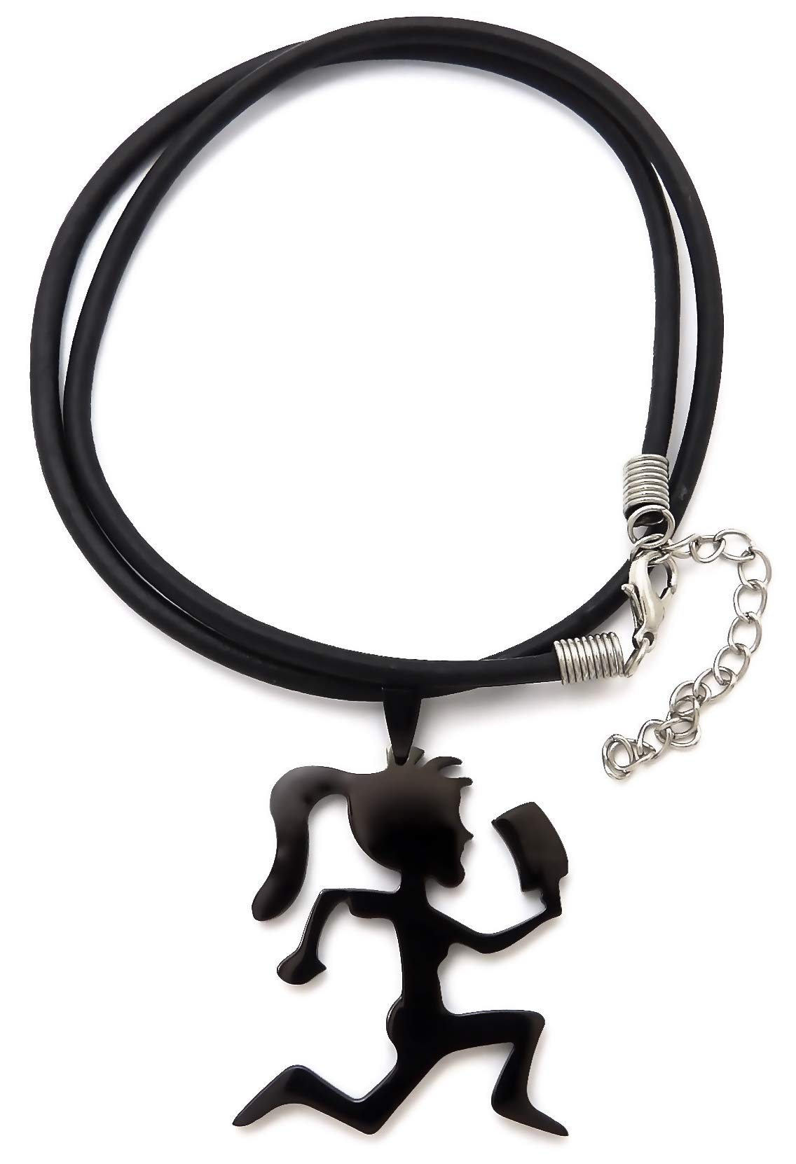 GWOOD Juggalette Pendant with 18 Inch Cord Necklace Gun Metal Color