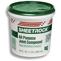 380270072 U S Gypsum 380270 Quart Ready-To-Use Joint Compound, Off-White, 1.75 pt