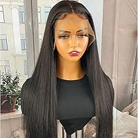 Silky Straight 13x4 Lace Front Human Hair Wig Pre Plucked Baby Hair For Women Glueless Long Brazilian Human Hair 13X6 Lace Front Wig-20inch 130% 13X4 Lace Front Wig