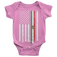 Threadrock Baby Mexican American Flag Infant Bodysuit