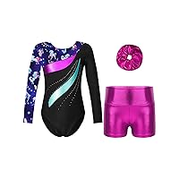 Kids Girls Gymnastic Leotard Dance Unitards Bodysuit Tumbling Outfits Athletic Activewear Set 4-14 Years