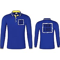 Personalized Men Long Sleev Polo Shirts Customized Casual Slim Fit Collar Shirt Work Shirt