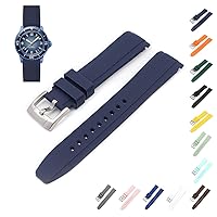22mm Curved End Rubber Band For Blancpain X Swatch, Replacement Watch Bands With Buckle For Blancpain X Swatch - Multiple Colors