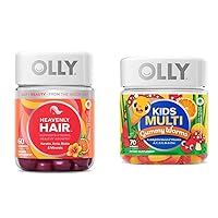 OLLY Hair Gummy 60ct & Kids Multivitamin Gummy Worms 70ct Supplement Bundles
