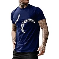Baseball Shirts for Men Big and Tall Summer Short Sleeve Funny Tshirts Casual 2024 Sports Shirt Mens Plus Size Tees