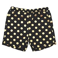 Petitebella Gold Dots Black Cotton Flat Short Pant Wear for Girl 1-8y