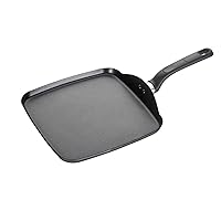 Easy Care Nonstick Cookware, Griddle Pan/Flat Grill, Comfortable Handle, Even Heating, Dishwasher Safe, Oven Broiler Safe 350F, 11 inch Pans, Cookware, Grey