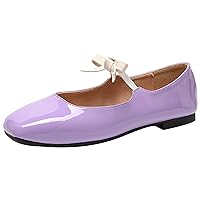 TN TANGNEST Red Flats for Women Elegant Bowknot Square Toe Ballet Flats Candy Color Slip On Flats Flats Retro One Line Strap Mary Jane Flats