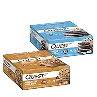 Quest Nutrition Favorites Bundle, Chocolate Chip Cookie Dough & Cookies and Cream Protein Bars