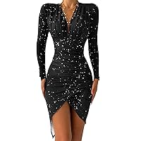 FQZWONG Sexy Dresses for Women Off Shoulder Long Sleeve Formal Gowns and Evening Dresses Bodycon Mini Dress
